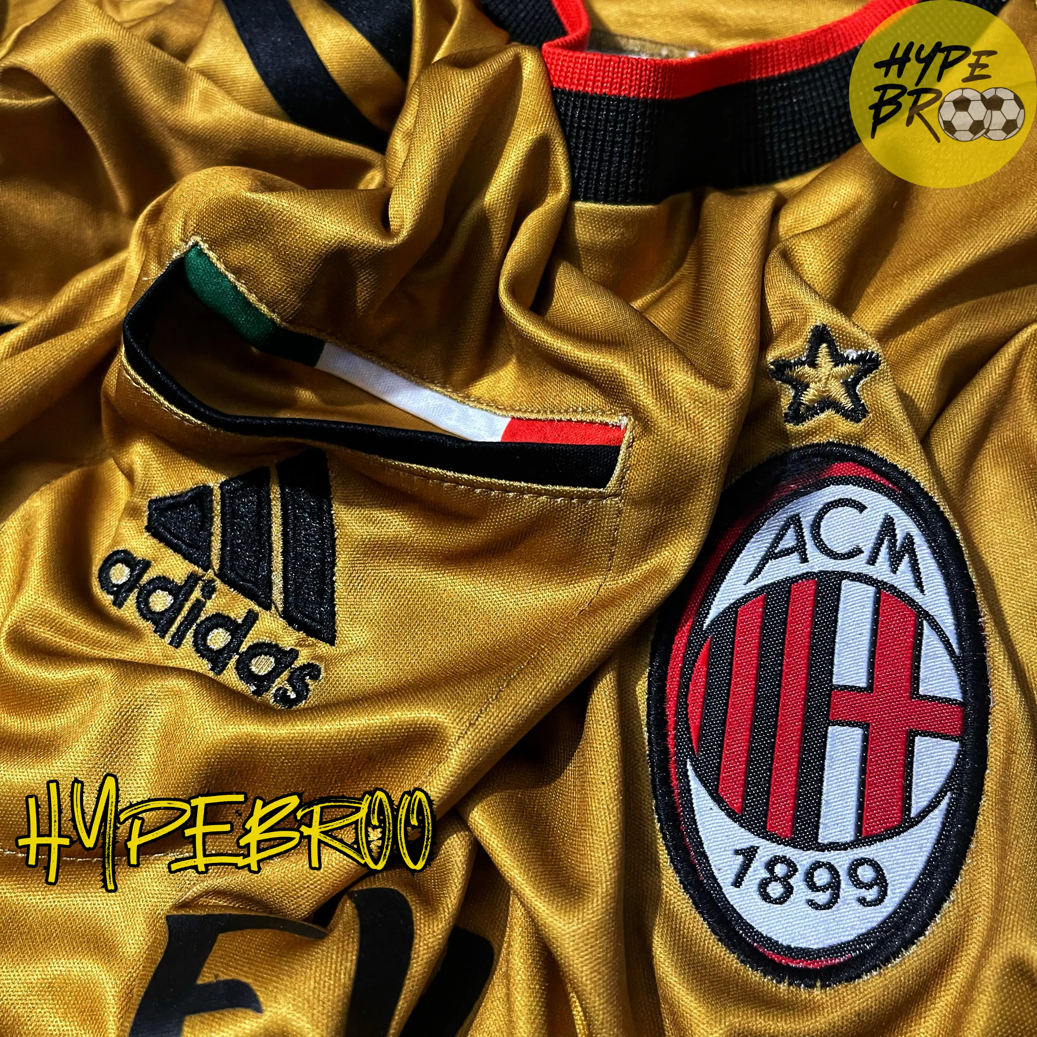 AC Milan 2013/14 Third Kit Crest and Adidas Logo Embroidery