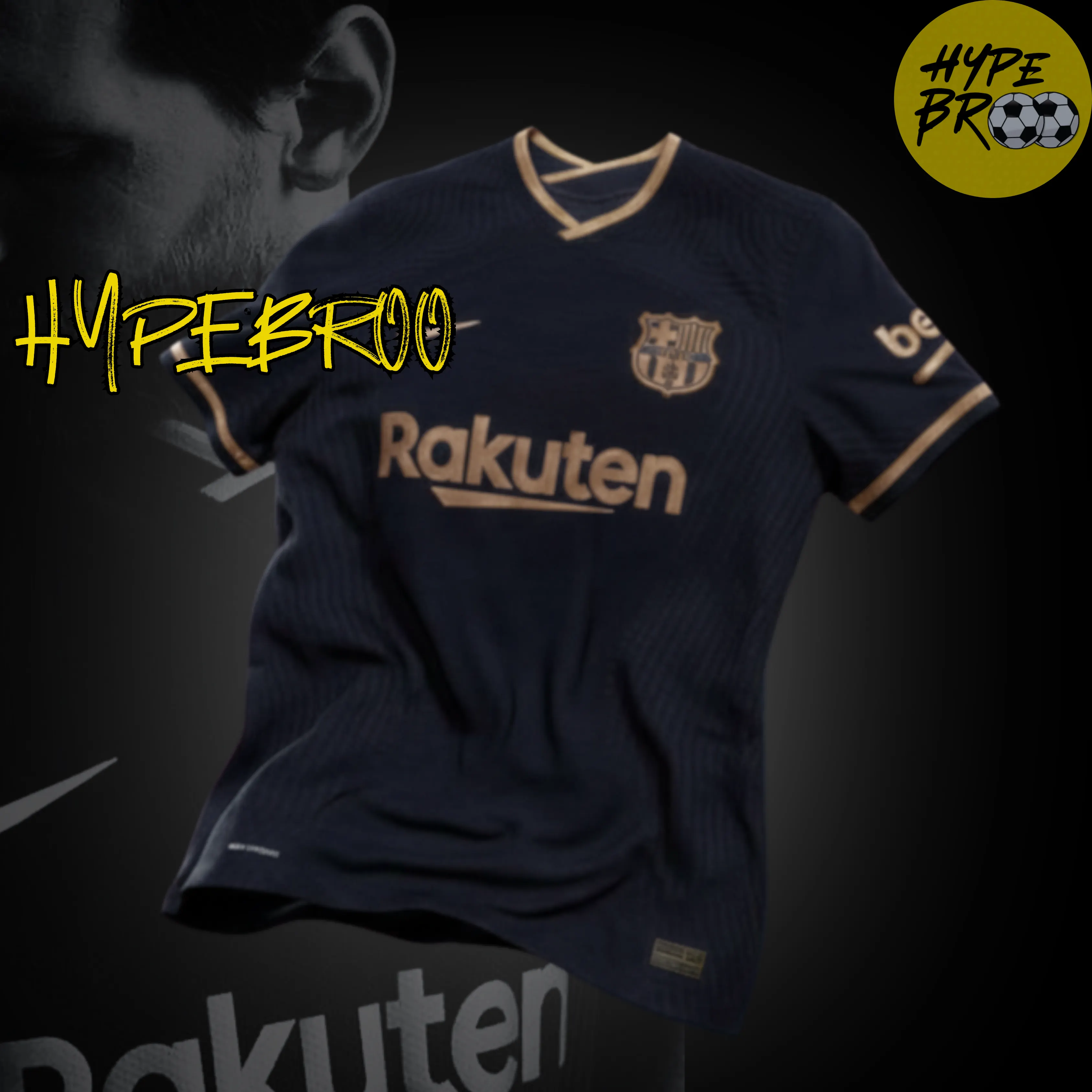 FC Barcelona 2020/21 Away Retro Jersey – Black & Gold Edition