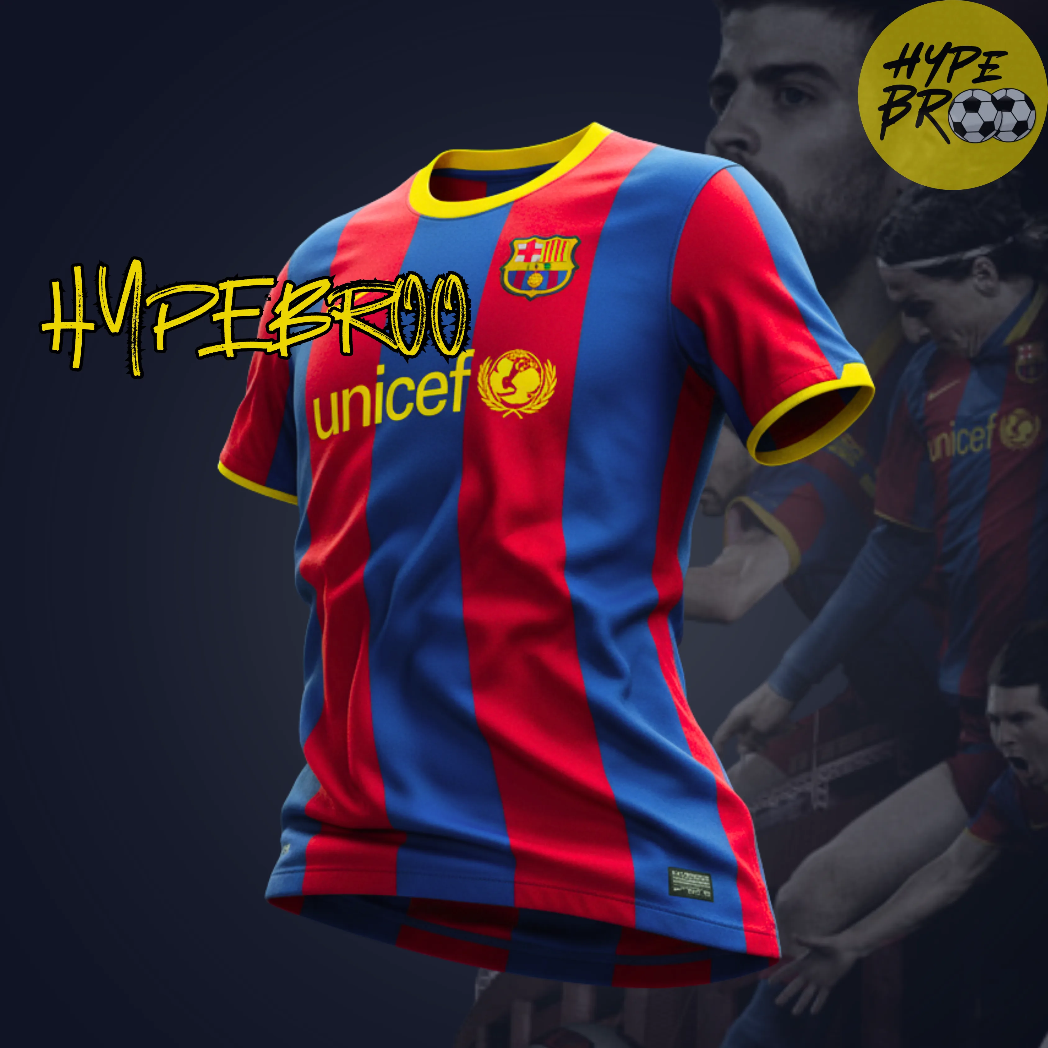 Mockup of Barcelona 2010-11 home jersey for product display