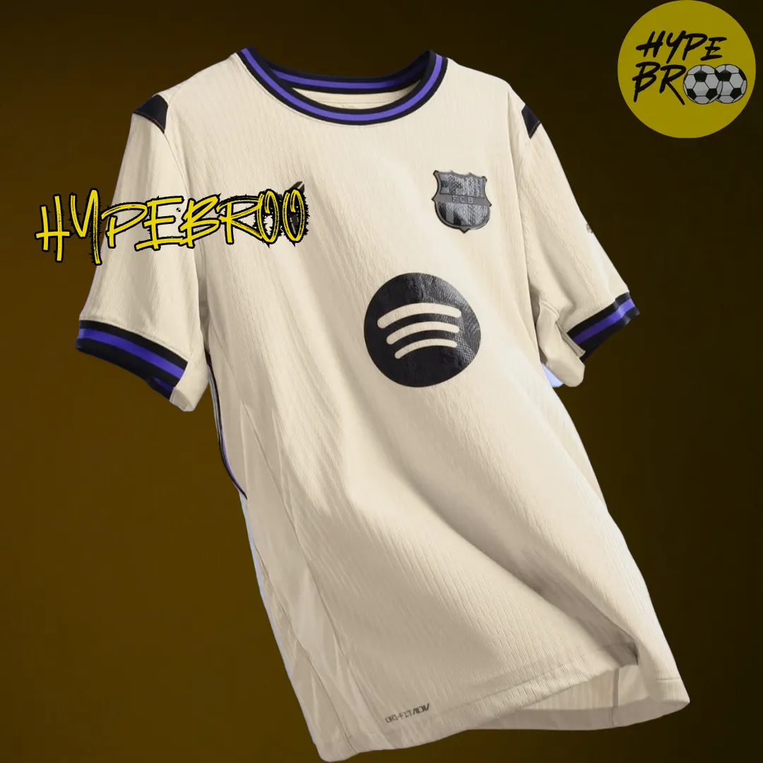 Barcelona 2025-26 away jersey mockup flying in air for product display