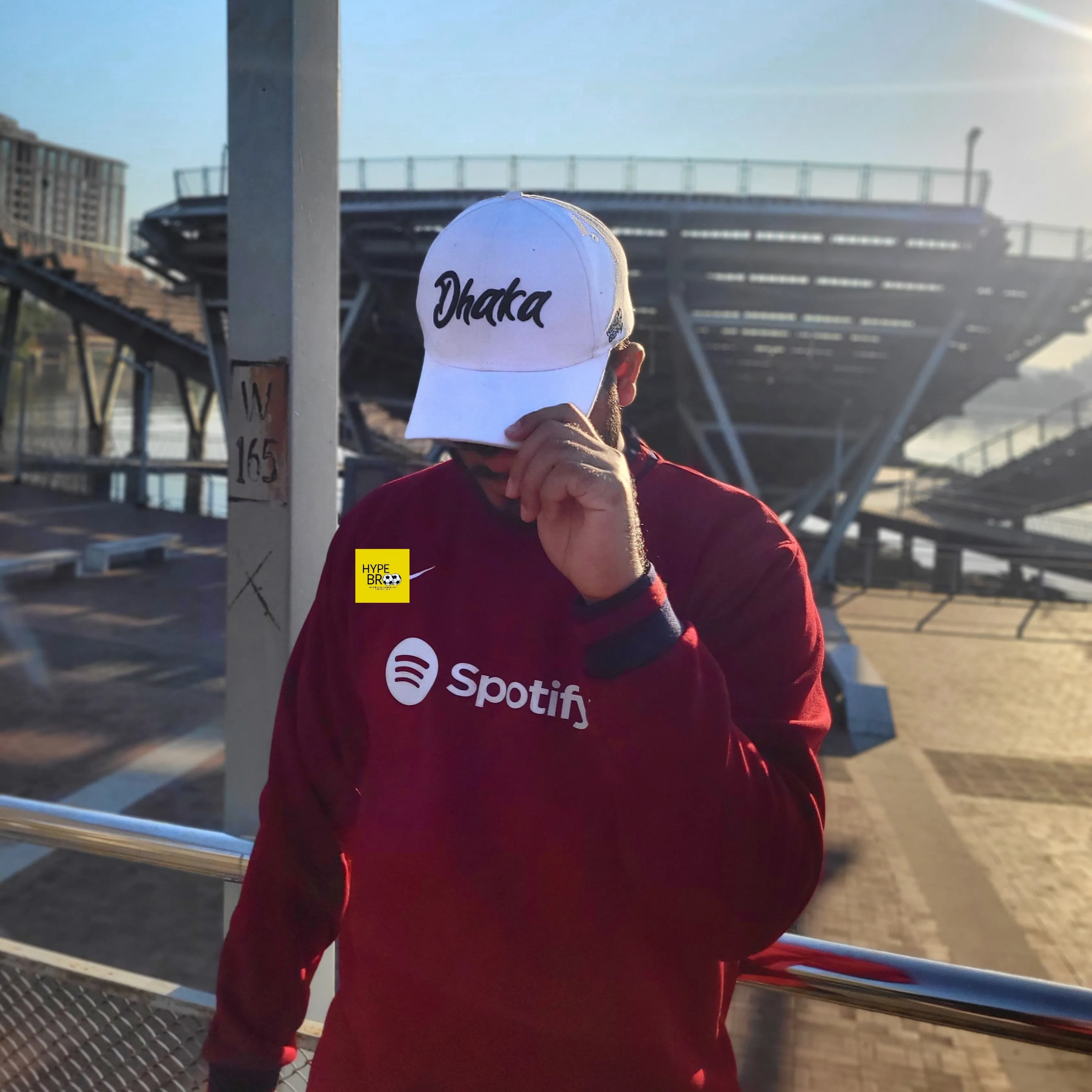 FC Barcelona maroon sweatshirt front view with embroidered crest