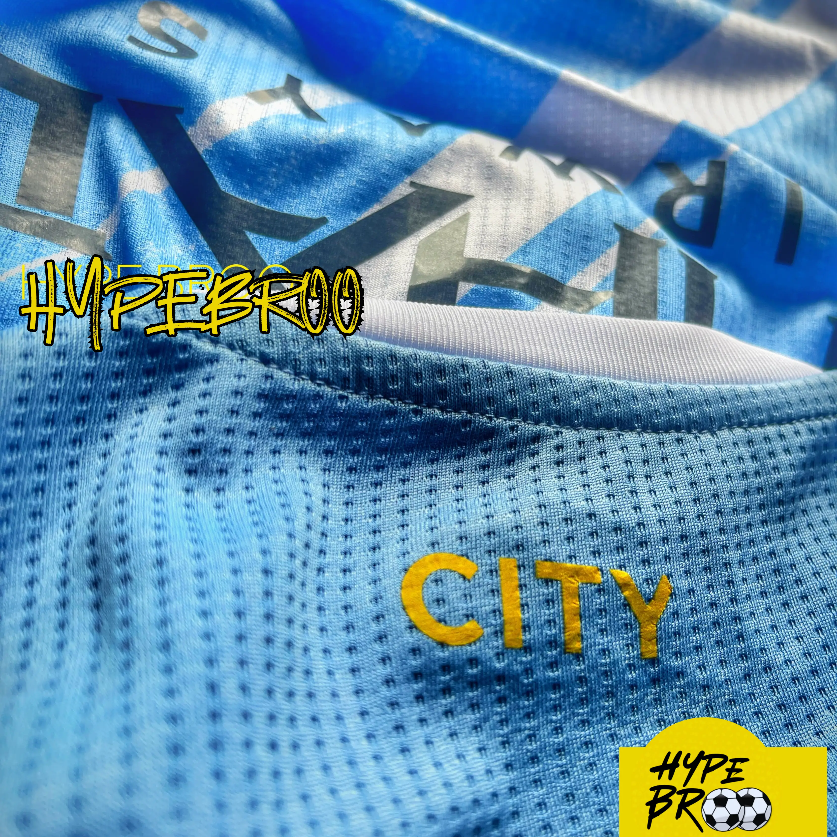 Manchester City 2025-26 home jersey backside sticker zoom detail