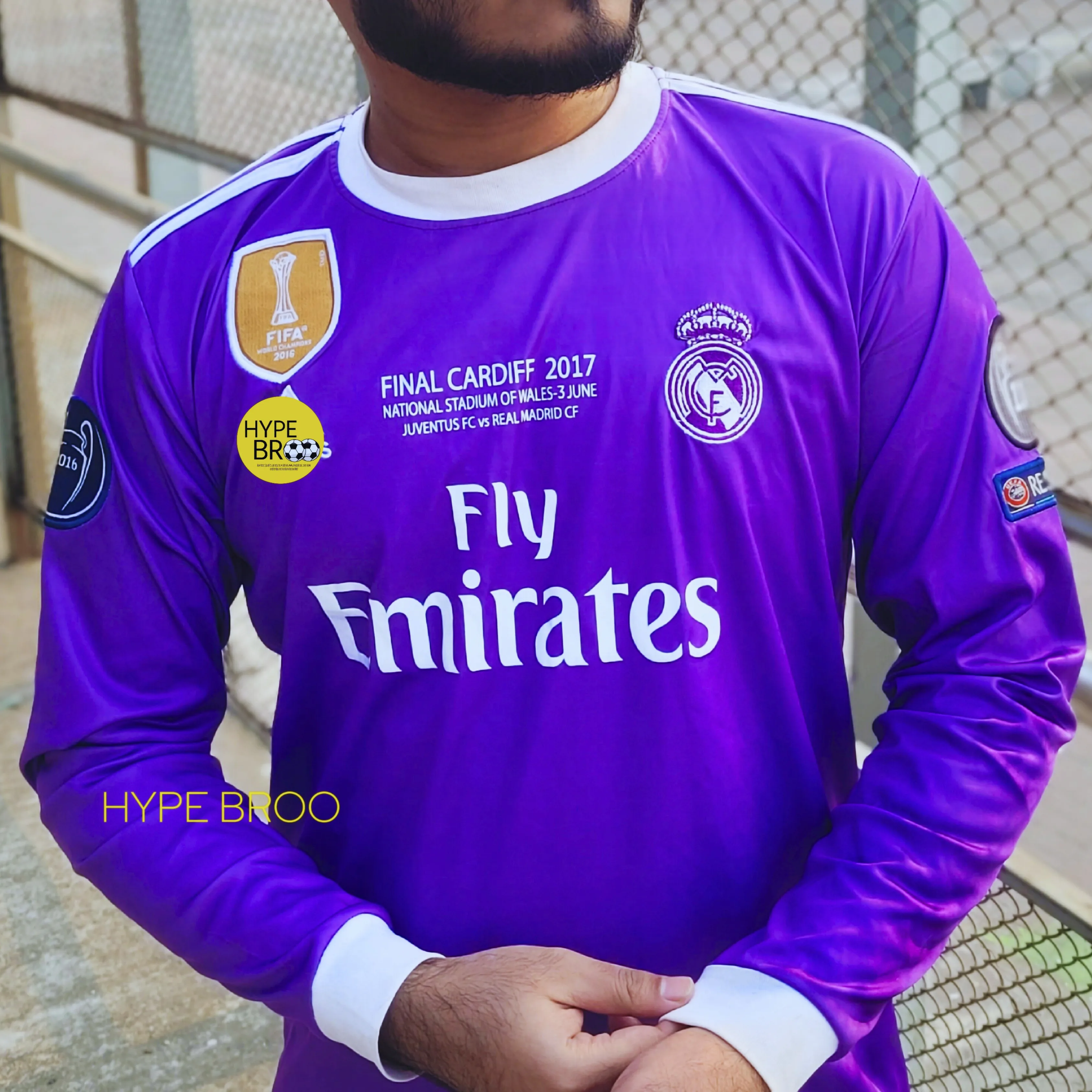 Real Madrid 2016-17 purple away jersey full sleeve edition